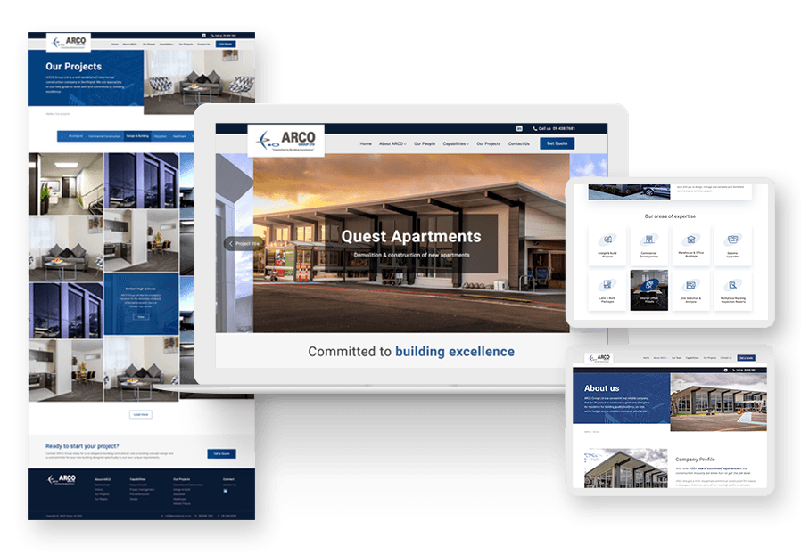 Tasanbop created the website for construction company ARCO to present their services